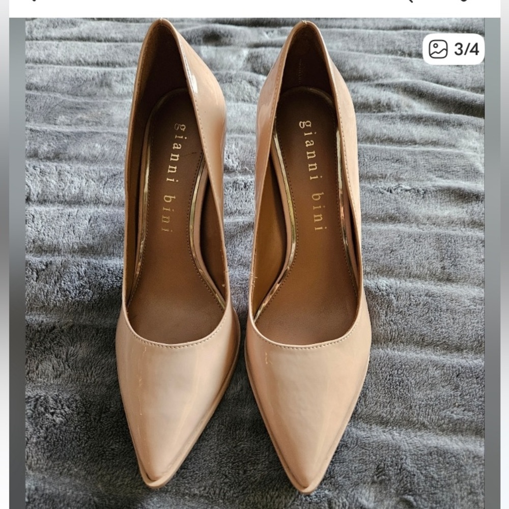 Gianni Bini Nude Patent Pointed-Toe Pumps